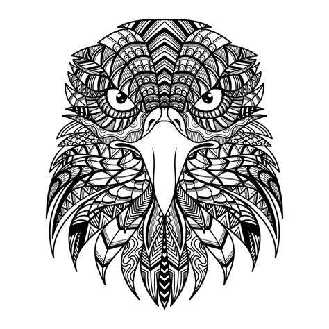 Eagle head front mandala vector illustration 17790952 Vector Art at ...