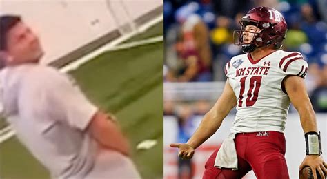 College Football QB Exposed For Urinating On Rival's Logo