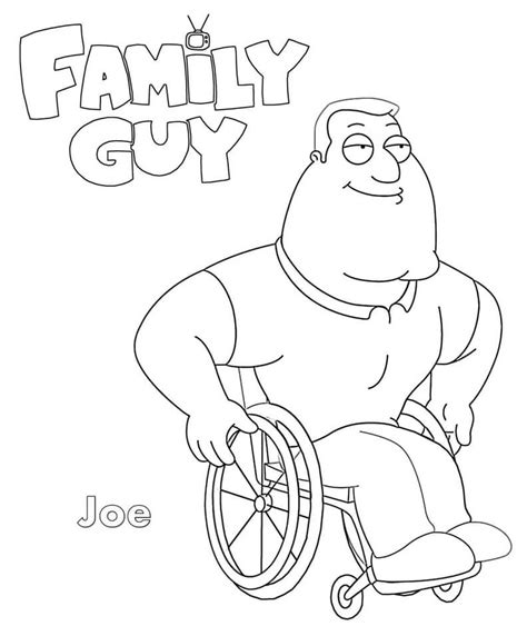 Joe Family Guy Färbung Seite - Kostenlose druckbare Malvorlagen für Kinder
