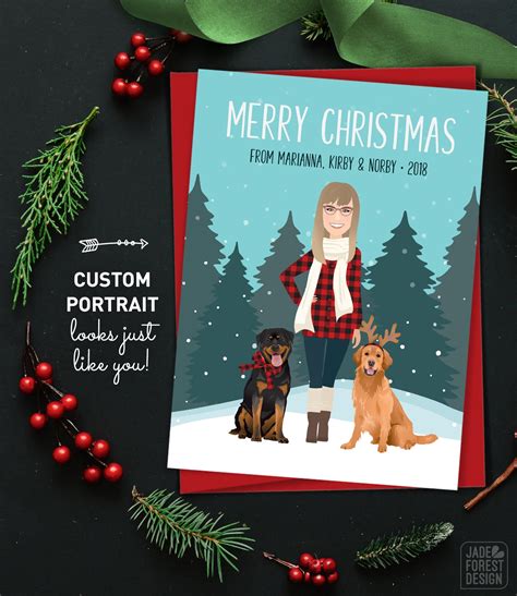 Couple Portrait Christmas Cards Personalized Holiday Cards - Etsy