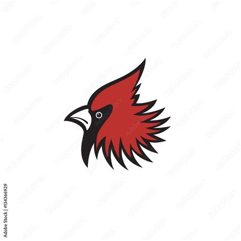 Red head cardinal bird logo Stock Vector | Adobe Stock