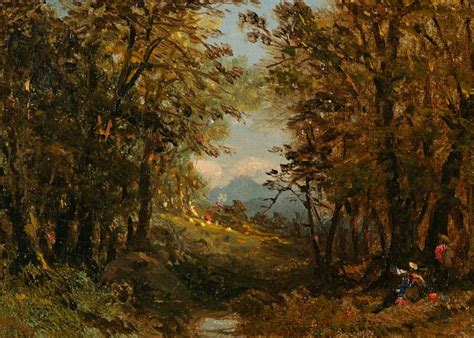 John Frederick Kensett Landscape Painting - Landscape Figures Hudson River School