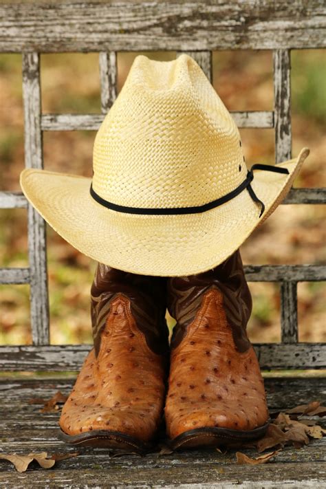 Cowboy Hat On Boots Free Stock Photo - Public Domain Pictures