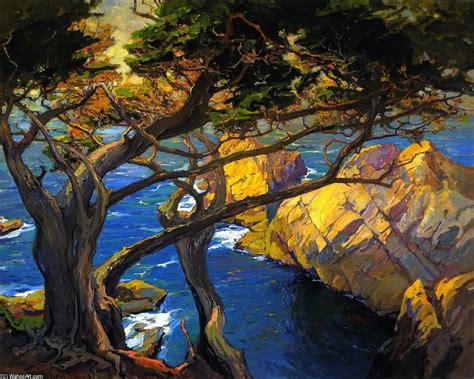 Cleft-Born Trees, Monterey, Oil On Canvas by Franz Bischoff (1864-1929 ...