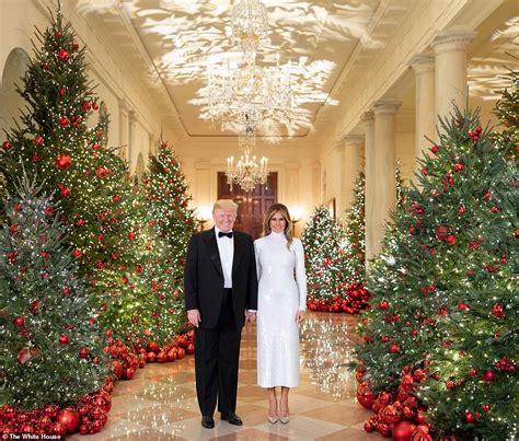 President Donald Trump and Melania pose for their official Christmas ...