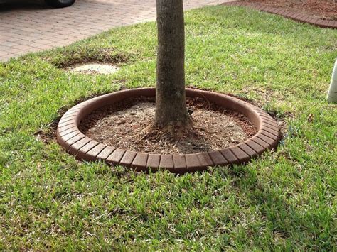 Perfect circle tree ring. Brick stamp. | Landscaping around trees, Front yard landscaping design ...