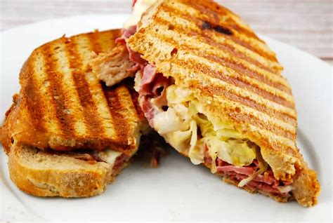 Grilled Reuben Sandwich Recipe - 8 Smart Points - LaaLoosh