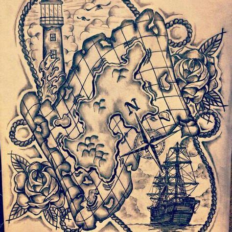 Pin by Phil Crusco on Tattoos | Nautical tattoo, Map tattoos, Pirate ...