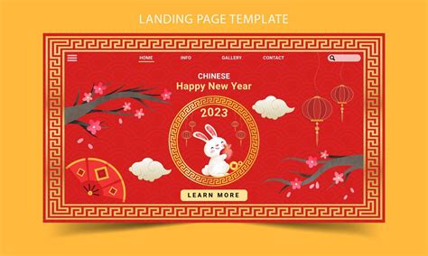 Chinese happy new year, Chinese new year 2023 flat landing page ...