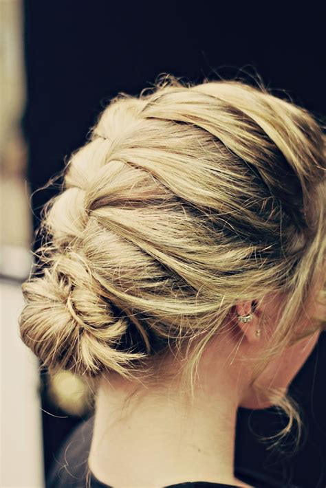 the higher the hair: French Braided messy bun!