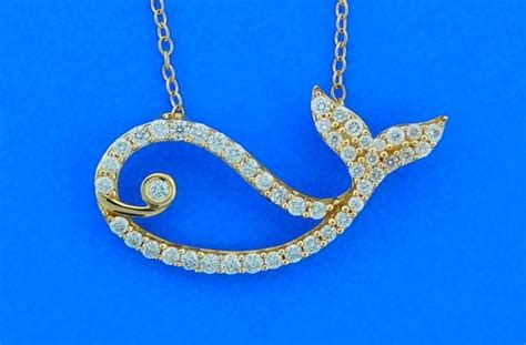 Whale Diamond Necklace, 14K Yellow Gold | Island Sun Jewelry Beach Haven NJ