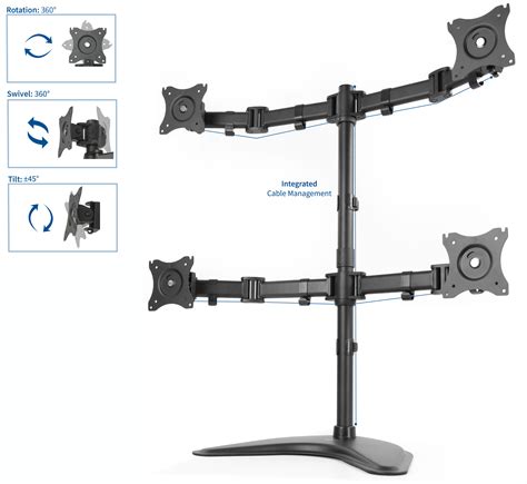 VIVO Quad Monitor Mount Adjustable Desk Stand for Holds 4 LCD Screens ...