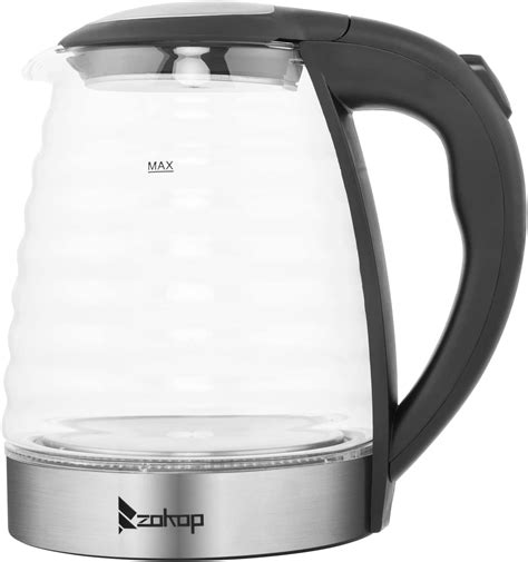 Electric Kettle,1.8L Stainless Steel Wave Glass Electric Kettles with ...
