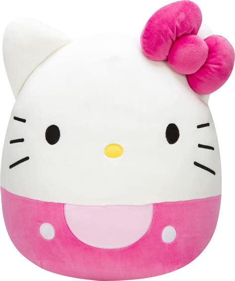 Amazon.com: Squishmallows Hello Kitty Pink Bow & Shorts 14-Inch Plush - Sanrio Ultrasoft Stuffed ...