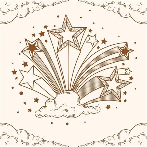 Free Vector | Shooting star drawing illustration