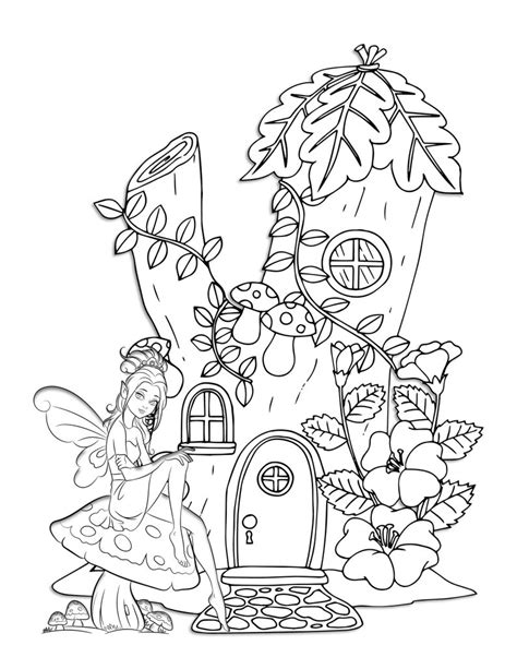 Fairy Garden Coloring Pages Printable Coloring Pages