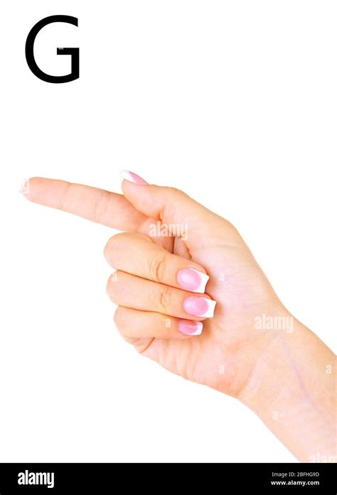 Finger Spelling the Alphabet in American Sign Language (ASL). Letter G ...