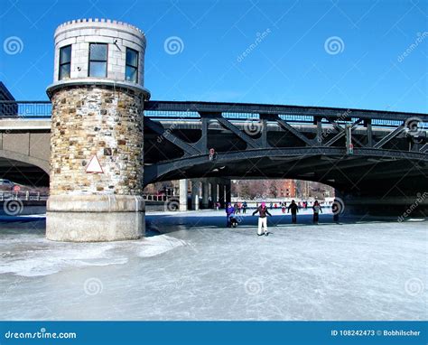 Skating on the Rideau Canal during Winterlude in Ottawa, Canada ...