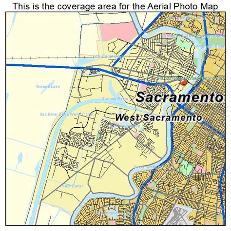 Aerial Photography Map of West Sacramento, CA California