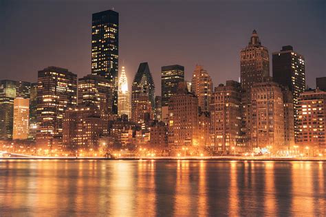 New York City Lights - Skyline At Night Photograph by Vivienne Gucwa