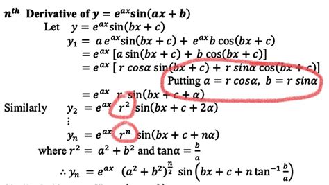 [Math] $n$th derivative of $e^{ax}\sin(bx+c)$ – Math Solves Everything