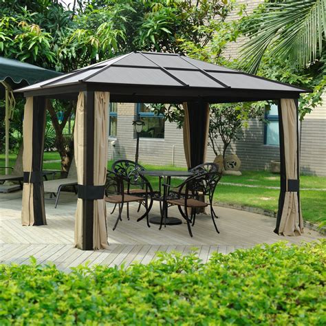 Patio Gazebo Canopy Garden Party Tent Gazebo 3m x3.6m Brown | Etsy