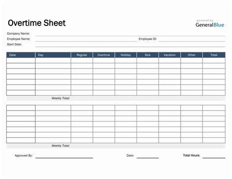 Overtime Sheet in Excel (Basic)