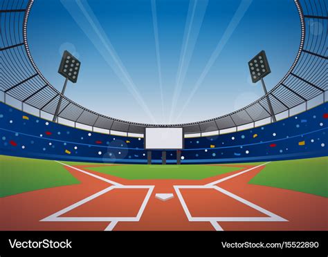 Baseball stadium background Royalty Free Vector Image