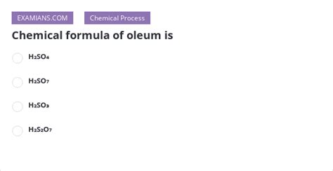 Chemical formula of oleum is | EXAMIANS