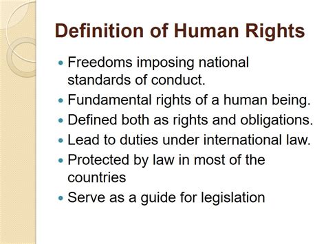 Definition of Human Rights - 693 Words | Presentation Example