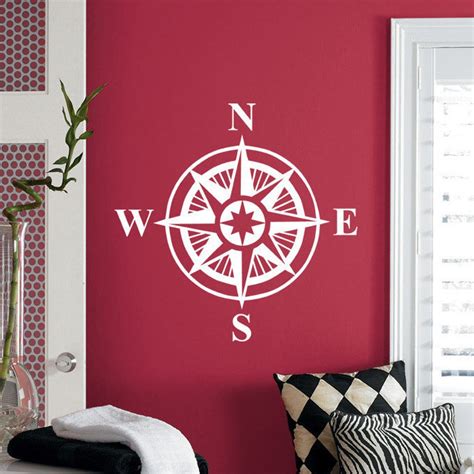 Compass Rose Wall Decal Art Decor Sticker Vinyl Nautical - Etsy