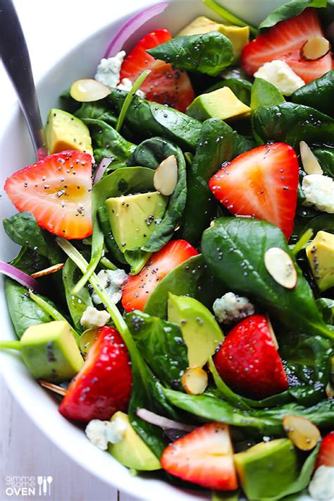 Avocado Strawberry Spinach Salad with Poppyseed Vinaigrette Recipe