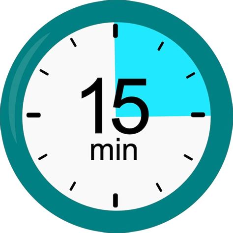 Premium Vector | Clock 15 minutes vector graphics