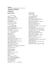 Katy Perry Firework Lyrics