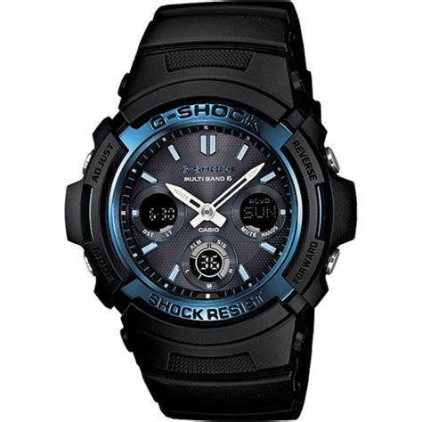 Casio G-Shock - Casio Men's G-Shock Solar-Atomic Analog-Digital Watch, Black/Blue - Walmart.com ...