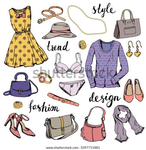 Fashion Design Accessories Collection Dress Bags Stock Vector (Royalty ...