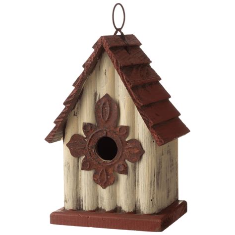 MorningSave: Glitzhome 9'' Tall Distressed Solid Wood Birdhouse