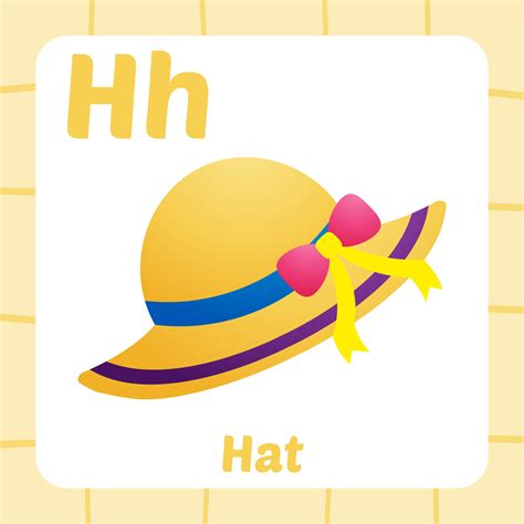 flashcard for kids, hat vector 14175445 Vector Art at Vecteezy