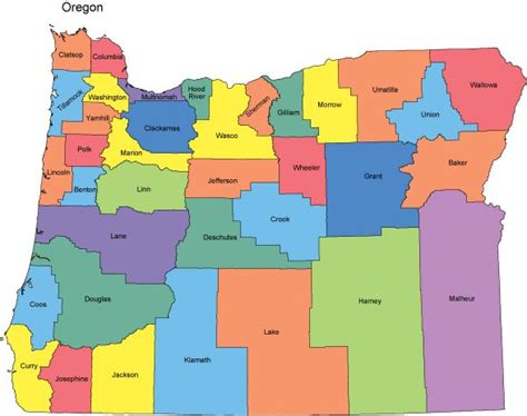 Oregon PowerPoint Map - Counties