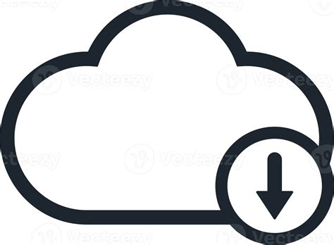 Cloud icon and arrow down symbol. 22317594 PNG