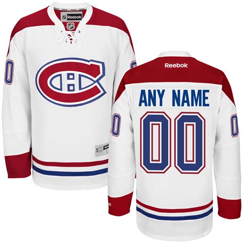 Reebok Montreal Canadiens White Premier Away Custom Jersey