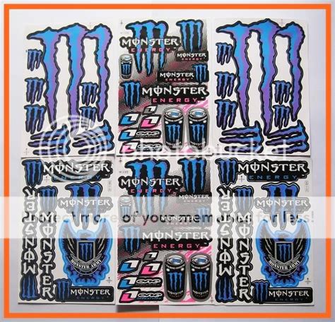 BLUE MONSTER ENERGY CAR STICKERS 6 SH. | eBay