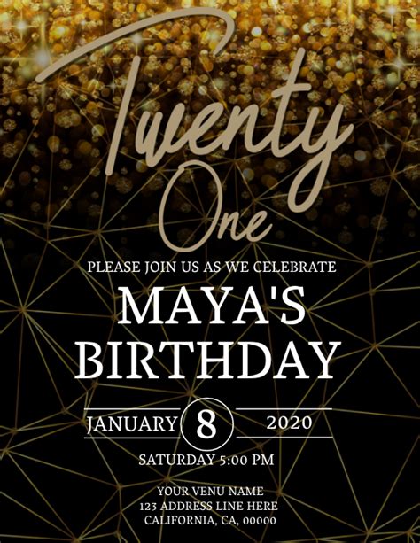 Copy of 21st Birthday Invitation Template | PosterMyWall