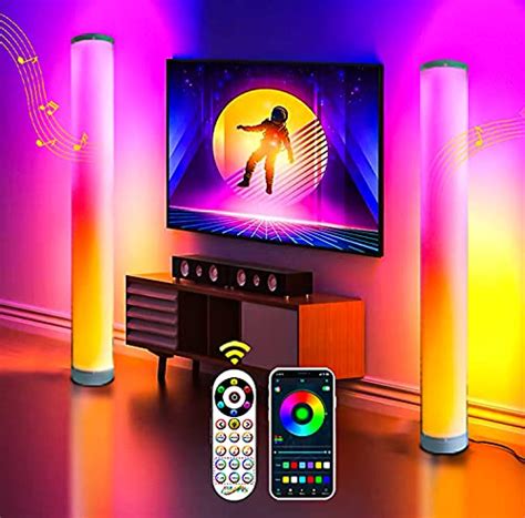 RGB Floor lamp 2 Pack, Color Changing Corner Lamps Music Sync with Remote & Smart App Control ...