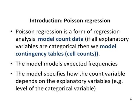 Poisson regression models for count data