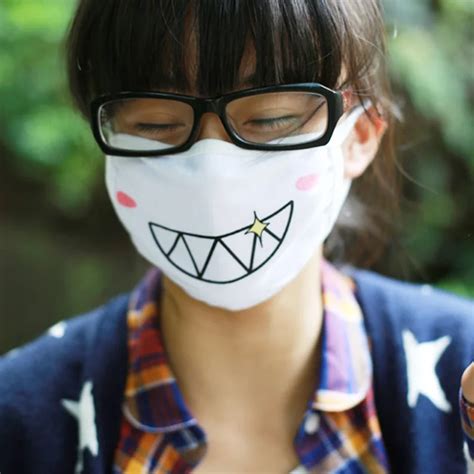 New Kawaii Cute Anime Emotion Mouth muffle Emoji Anti Dust Face Mask ...