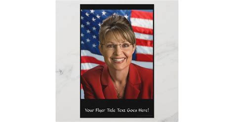 Sarah Palin Picture with Waving Flag Flyer | Zazzle