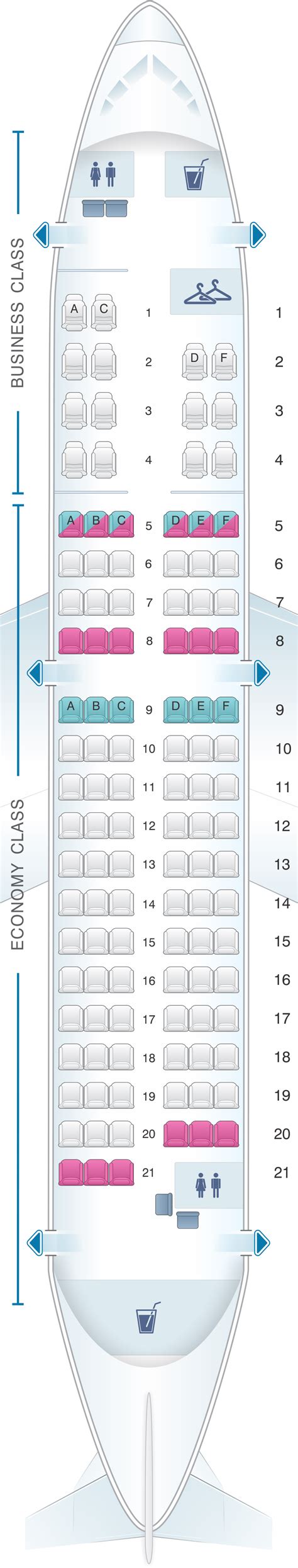 Seat Map TAROM Airbus A318 111 113pax | SeatMaestro