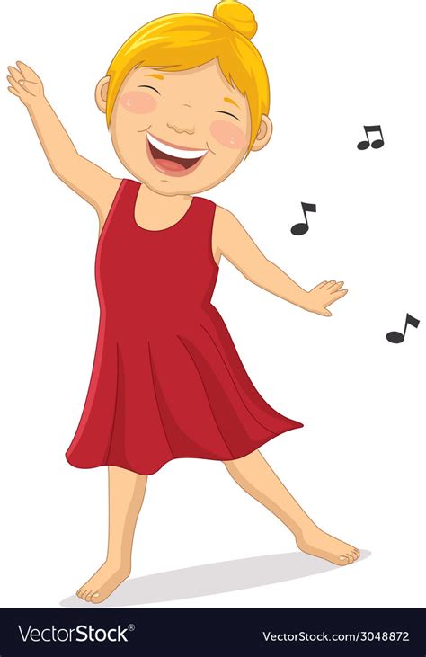 Happy girl dancing Royalty Free Vector Image - VectorStock