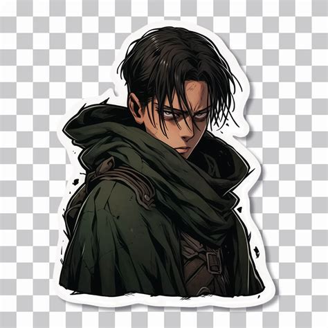 🗡️ AOT Levi Aesthetic | Anime Warrior PNG Sticker Download 🌆